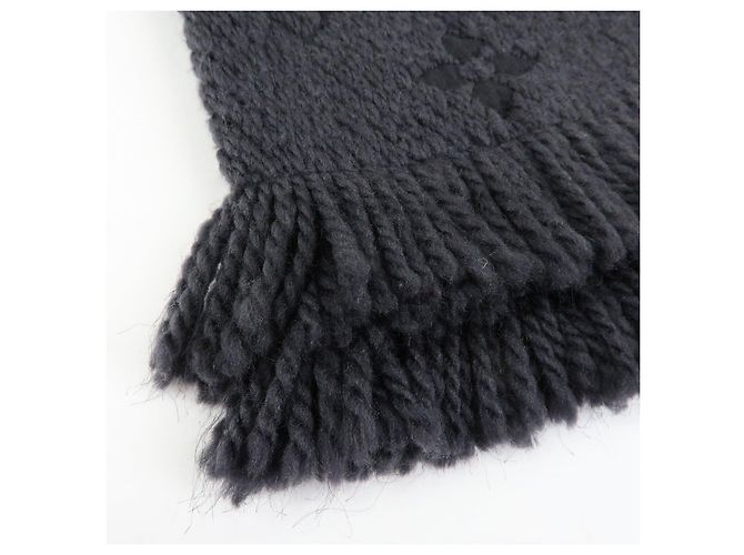 Louis Vuitton Echarpe Logomania Wool Silk Scarf Black M72431 - vista 17