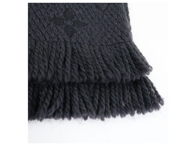 Louis Vuitton Echarpe Logomania Wool Silk Scarf Black M72431 - vista 18