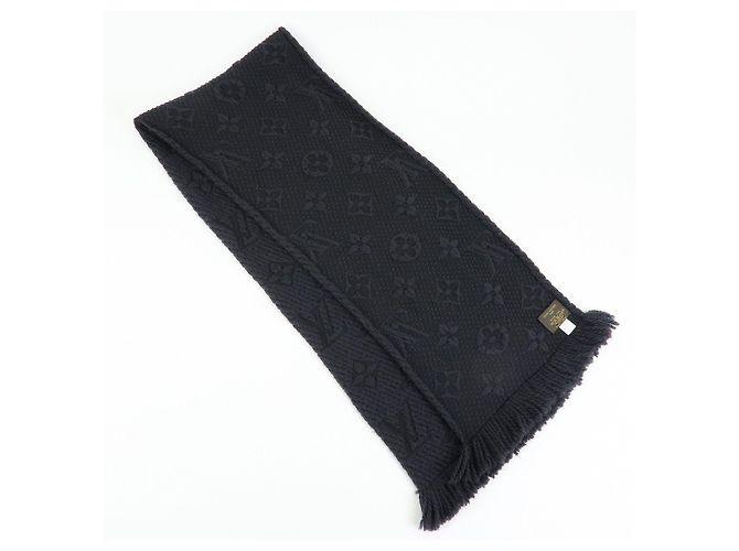 Louis Vuitton Echarpe Logomania Wool Silk Scarf Black M72431 - vista 4