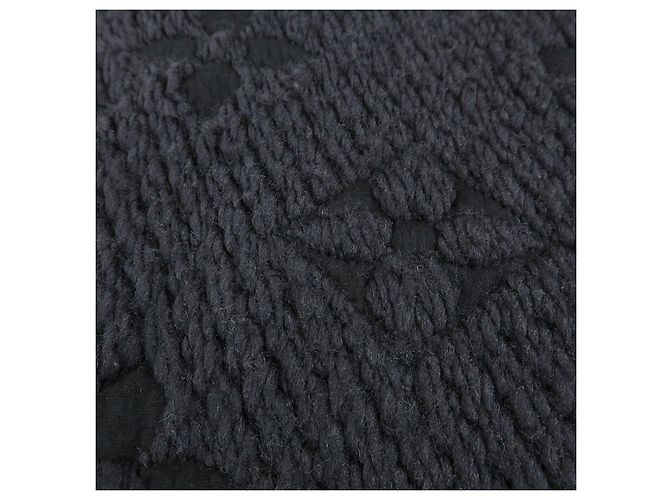 Louis Vuitton Echarpe Logomania Wool Silk Scarf Black M72431 - vista 8