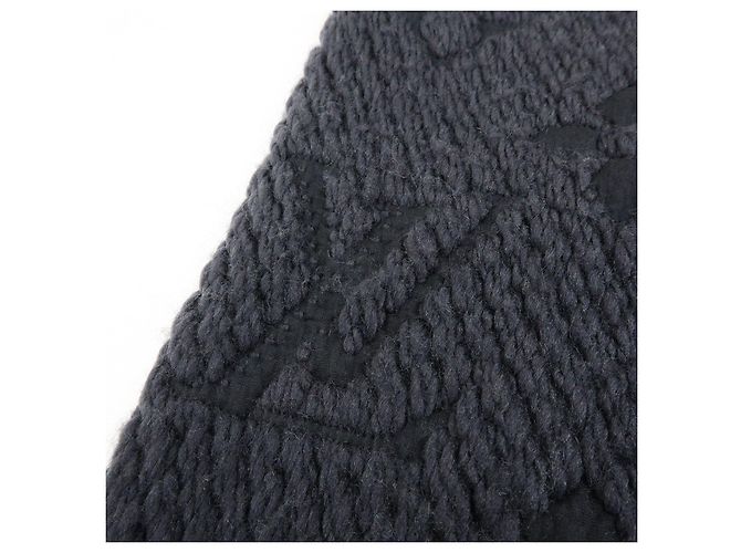 Louis Vuitton Echarpe Logomania Wool Silk Scarf Black M72431 - vista 9