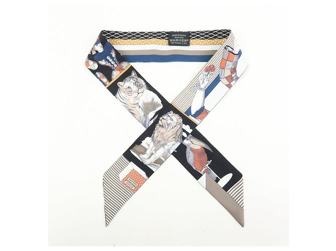 Hermès HERMES Twilly in seta 100% Grand Theatre Nouveau Black - vista 12