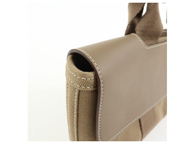 Hermès HERMES Valparaiso Long PM Borsa Tote in Pelle di Vitello Etoupe - vista 14