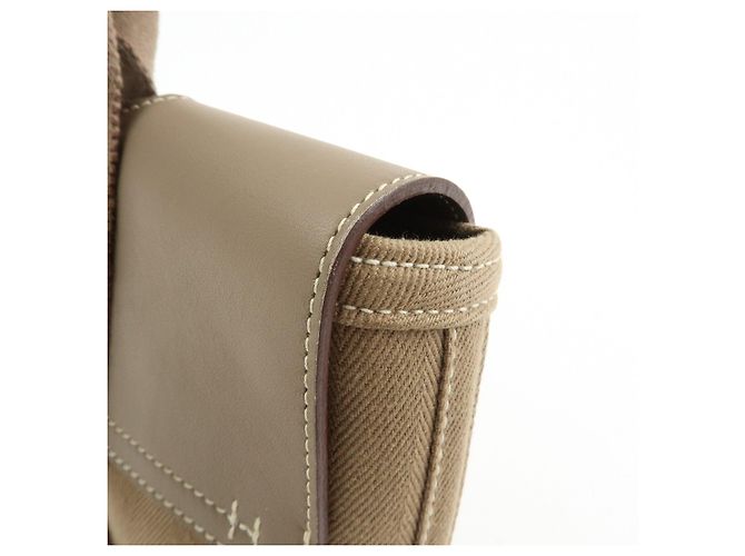 Hermès HERMES Valparaiso Long PM Borsa Tote in Pelle di Vitello Etoupe - vista 17