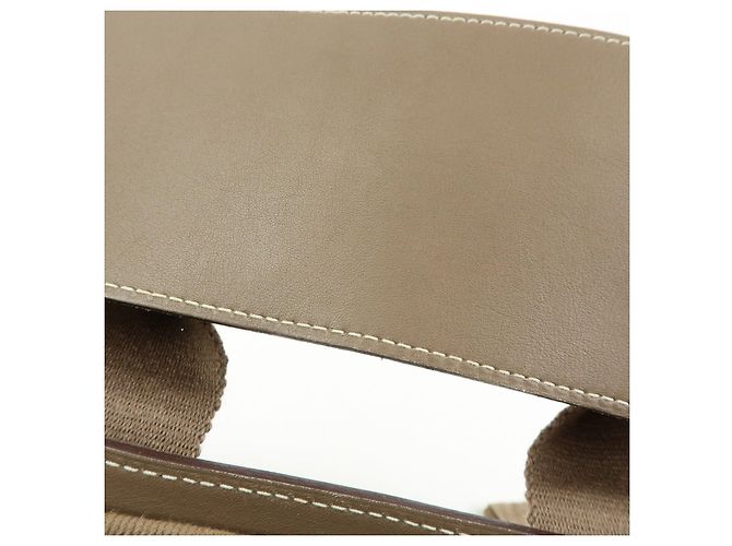 Hermès HERMES Valparaiso Long PM Borsa Tote in Pelle di Vitello Etoupe - vista 19