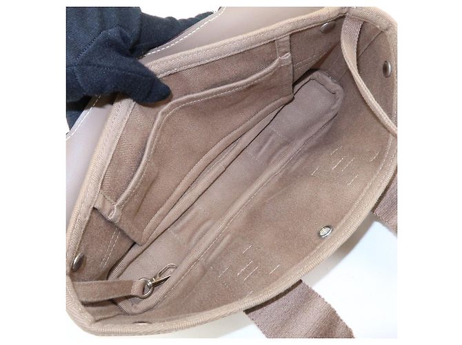 Hermès HERMES Valparaiso Long PM Borsa Tote in Pelle di Vitello Etoupe - vista 20