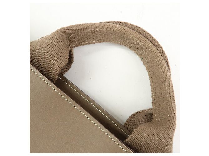 Hermès HERMES Valparaiso Long PM Borsa Tote in Pelle di Vitello Etoupe - vista 6