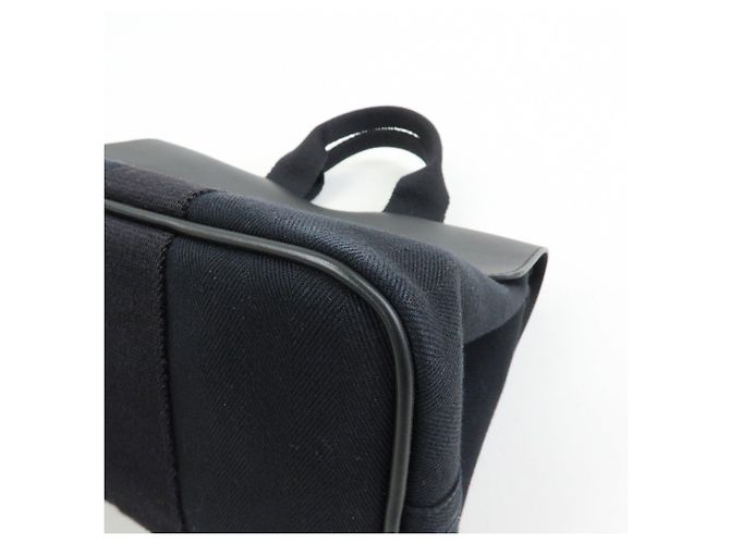 Hermès HERMES Valparaiso PM Toile Chevron Tote Bag Hand Bag Black - vista 10
