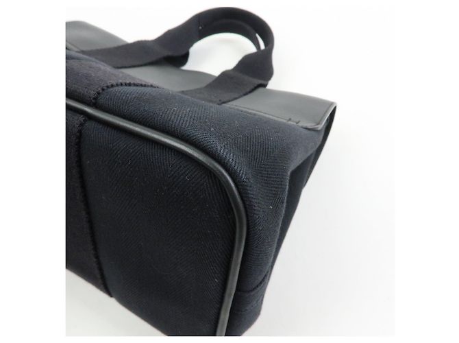 Hermès HERMES Valparaiso PM Toile Chevron Tote Bag Hand Bag Black - vista 12