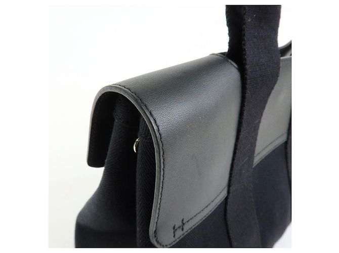 Hermès HERMES Valparaiso PM Toile Chevron Tote Bag Hand Bag Black - vista 15