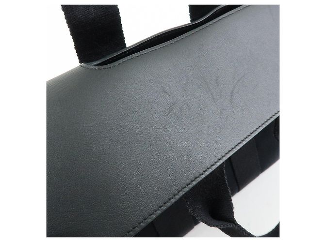 Hermès HERMES Valparaiso PM Toile Chevron Tote Bag Hand Bag Black - vista 18