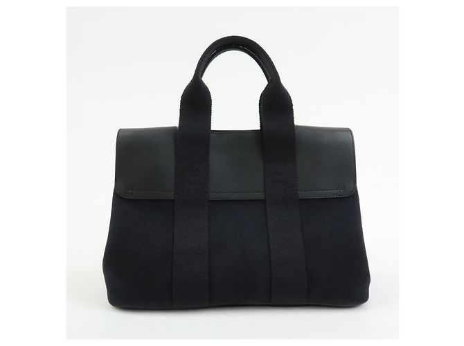 Hermès HERMES Valparaiso PM Toile Chevron Tote Bag Hand Bag Black - vista 2