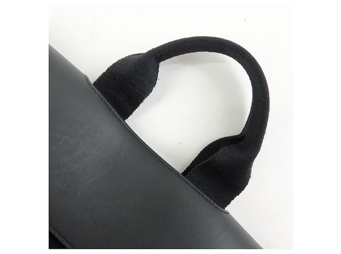 Hermès HERMES Valparaiso PM Toile Chevron Tote Bag Hand Bag Black - vista 6