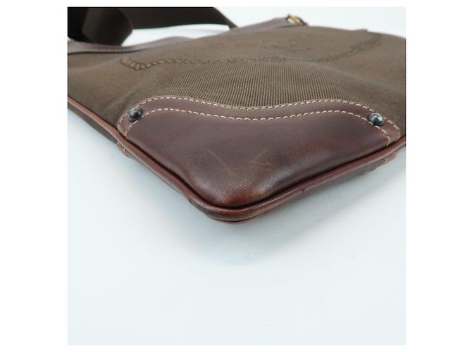 Borsa a tracolla e spalla in pelle e jacquard con logo PRADA Marrone BT0537 - vista 10