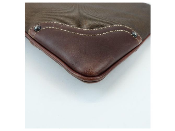 Borsa a tracolla e spalla in pelle e jacquard con logo PRADA Marrone BT0537 - vista 12