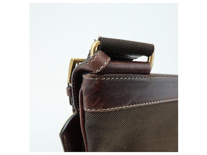 Borsa a tracolla e spalla in pelle e jacquard con logo PRADA Marrone BT0537 - vista 15