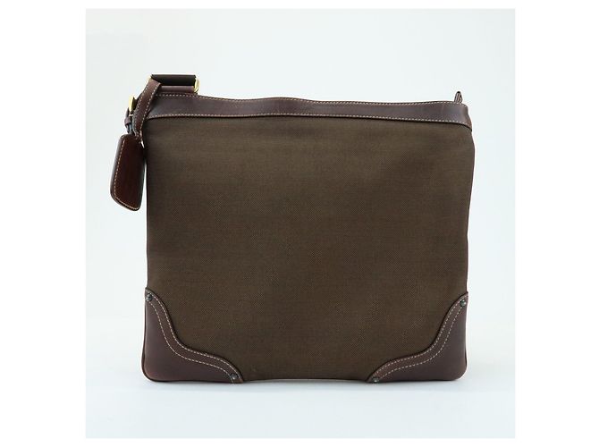 Borsa a tracolla e spalla in pelle e jacquard con logo PRADA Marrone BT0537 - vista 2