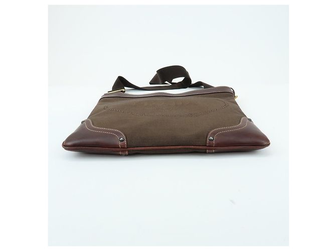 Borsa a tracolla e spalla in pelle e jacquard con logo PRADA Marrone BT0537 - vista 5