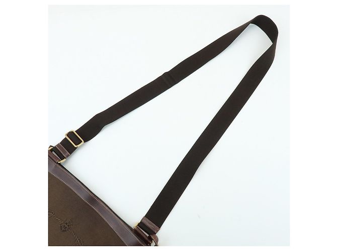 Borsa a tracolla e spalla in pelle e jacquard con logo PRADA Marrone BT0537 - vista 6