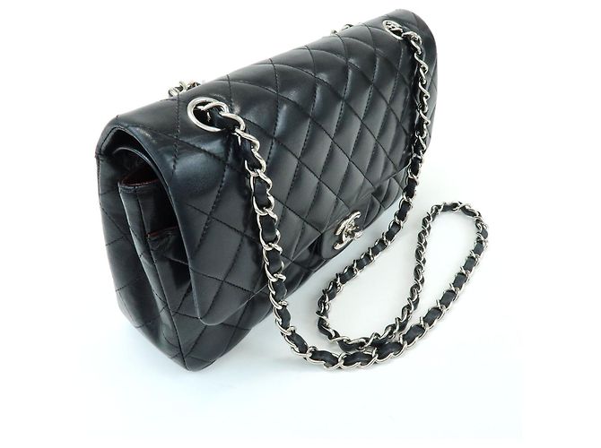 CHANEL Matelasse 25 Double Flap Lamb Skin Chain Shoulder Bag A01112 - vista 4