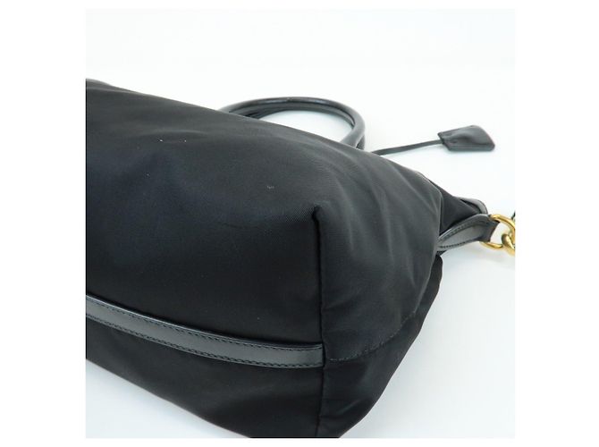 PRADA Borsa 2Way in Nylon e Pelle con Logo Triangolare Borsa a Mano Borsa a Tracolla 1BA104 - vista 10
