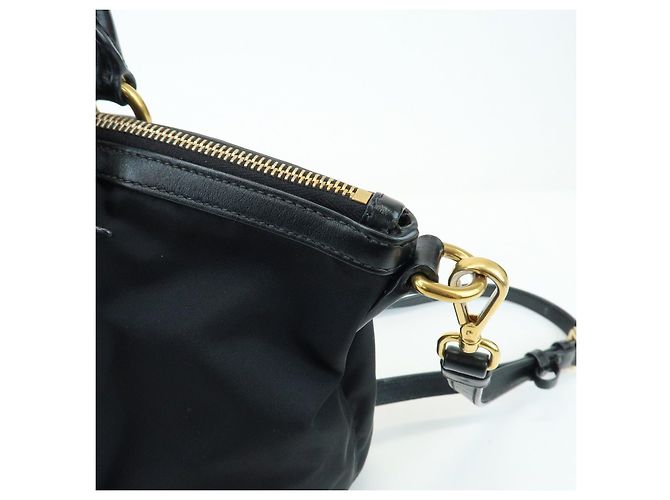 PRADA Borsa 2Way in Nylon e Pelle con Logo Triangolare Borsa a Mano Borsa a Tracolla 1BA104 - vista 13