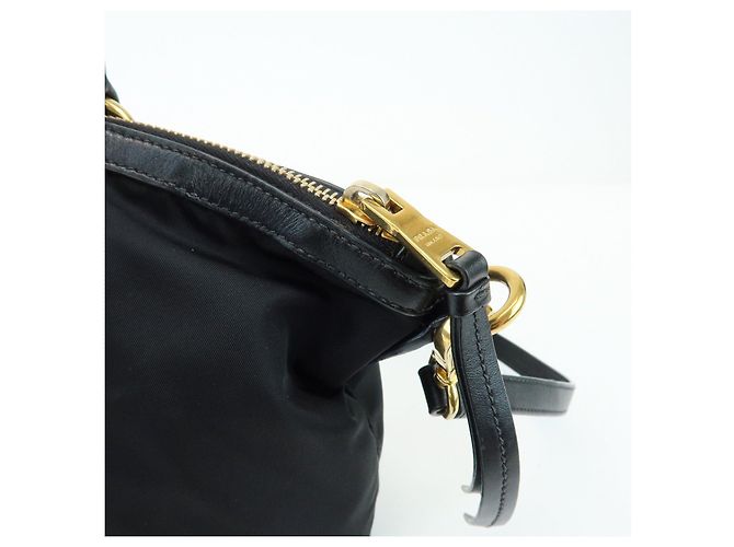 PRADA Borsa 2Way in Nylon e Pelle con Logo Triangolare Borsa a Mano Borsa a Tracolla 1BA104 - vista 14