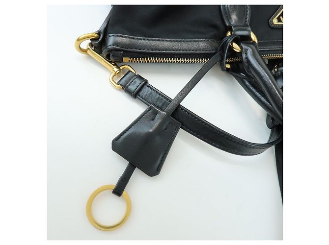 PRADA Borsa 2Way in Nylon e Pelle con Logo Triangolare Borsa a Mano Borsa a Tracolla 1BA104 - vista 19