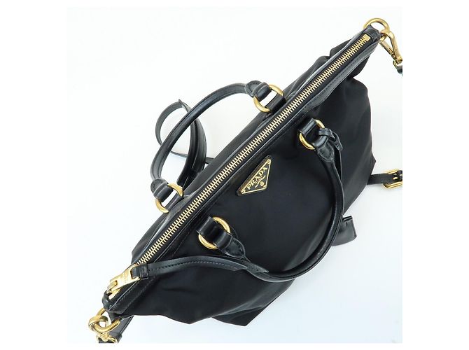 PRADA Borsa 2Way in Nylon e Pelle con Logo Triangolare Borsa a Mano Borsa a Tracolla 1BA104 - vista 20