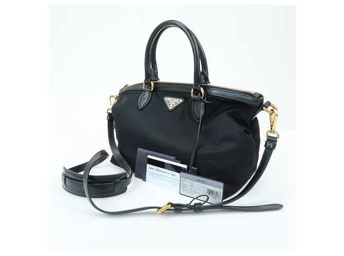 PRADA Borsa 2Way in Nylon e Pelle con Logo Triangolare Borsa a Mano Borsa a Tracolla 1BA104 - vista 23
