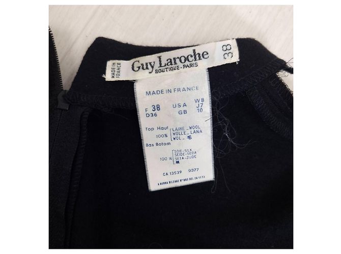 Guy Laroche Abito in Seta e Lana Nero e Verde - vista 3