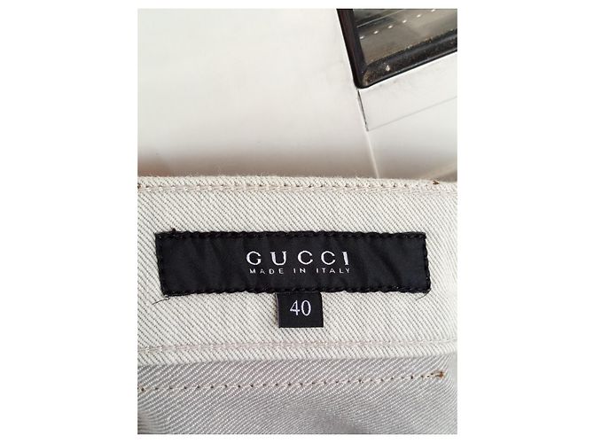 Jeans Gucci in Cotone Beige Donna Taglia 40 - vista 10