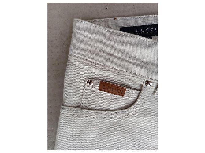 Jeans Gucci in Cotone Beige Donna Taglia 40 - vista 3