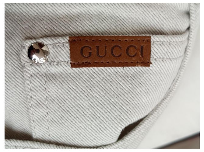 Jeans Gucci in Cotone Beige Donna Taglia 40 - vista 7