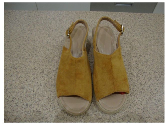 Autre Marque Sandali Zeppa Espadrillas in Camoscio e Juta - vista 3