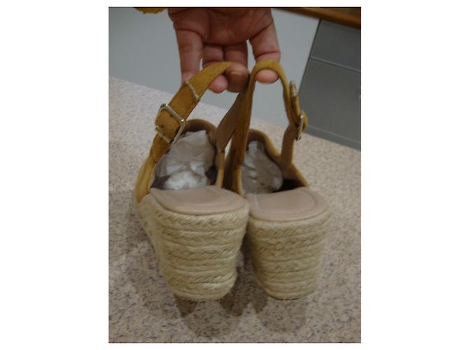 Autre Marque Sandali Zeppa Espadrillas in Camoscio e Juta - vista 7
