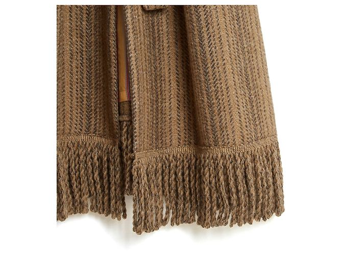 Abrigo Etro Pre Fall 2021 de Lana Beige Camel Bordado - vista 4