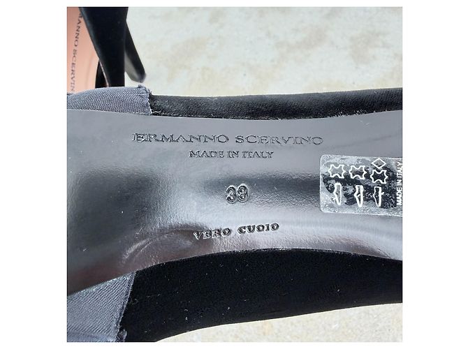 Ermanno Scervino Samt Pumps Schwarz mit Rüschen - Ansicht 7