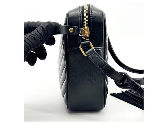 Autre Marque Saint Laurent Lou Camera Matelasse Chevron Velvet Small - vista 4
