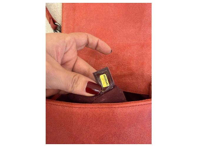 Chanel Boy Flap Borsa a Tracolla in Camoscio Arancione - vista 5