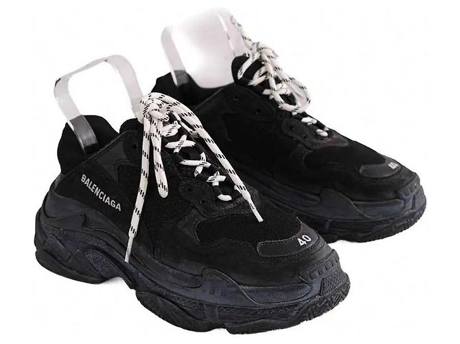 Balenciaga Schwarze Leder Sneaker - Ansicht 3