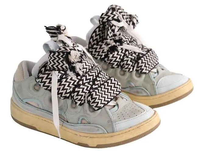 Sneakers Lanvin in pelle blu - vista 3
