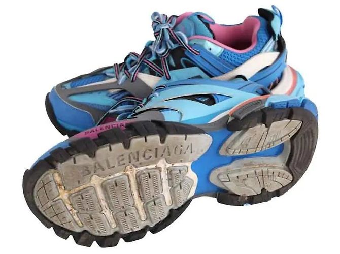 Zapatillas Balenciaga de cuero azul - Ansicht 6