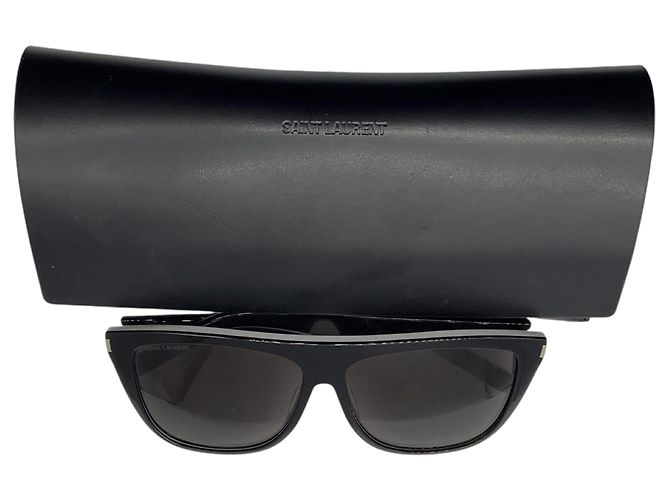 Autre Marque Saint Laurent Black / White Square Acetate Frame Two-Tone Shield Frame Sunglasses - view 3