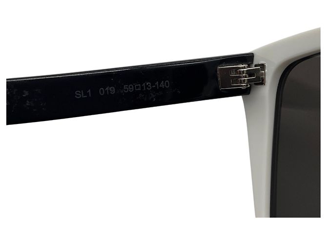 Autre Marque Saint Laurent Black / White Square Acetate Frame Two-Tone Shield Frame Sunglasses - view 5