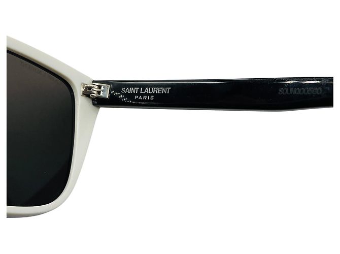 Autre Marque Saint Laurent Black / White Square Acetate Frame Two-Tone Shield Frame Sunglasses - view 7
