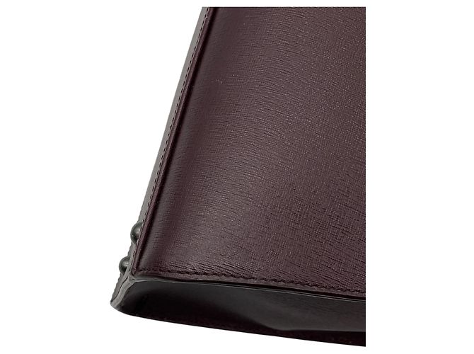 Borsa a tracolla trapezoidale Akris in pelle Saffiano bordeaux - vista 12