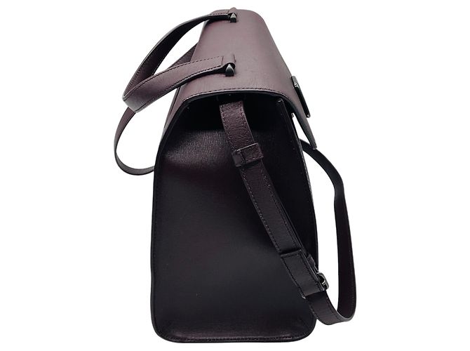 Borsa a tracolla trapezoidale Akris in pelle Saffiano bordeaux - vista 2