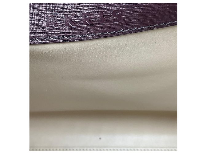 Borsa a tracolla trapezoidale Akris in pelle Saffiano bordeaux - vista 7