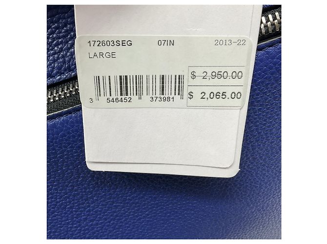 Céline Celine Bolso Edge Large de piel drummed azul - vista 10